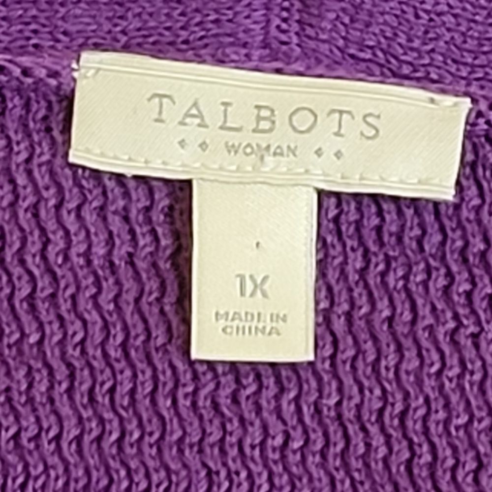 Talbots Vibrant Purple Open Women's Cardigan Size 1X - Picture 4 of 6